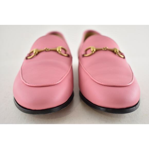 Gucci Jordaan Butterfly Pink Leather Gold Horsebit Mule Slipper Flat Loafer 41.5 - Picture 11 of 16